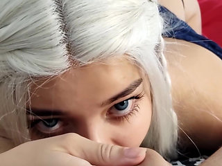 My White Haired Blonde Giving a Perfect Deep Throat