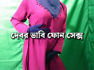 Dirty talk on the phone with beautiful Bhabhi brother-in-law