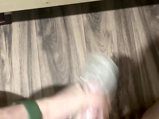 Horny Twink Needed a Release. Big Cumshot, Fucking a Flashlight, Intensive Masturbation. POV 4K Full HD
