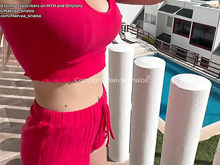 French amateur Maevaa Sinaloa gets her tight pussy filled with cum in Airbnb - creampie and big tits action