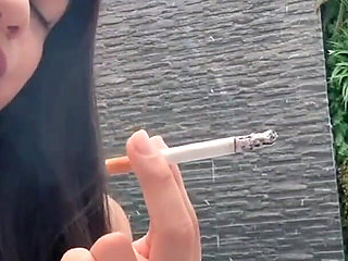 Hot Smoking Girl Brunette Goddess Smoking Cigarette Lipstick