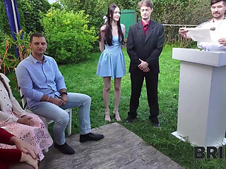 Busty Bride started anal orgy during wedding day