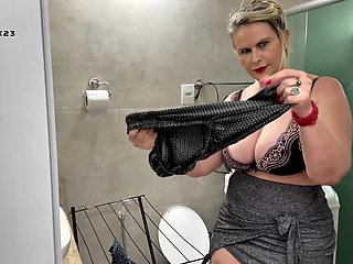 MILF with Her Sexual Fantasy Smelling the Boy's Underwear