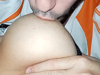 My husband is addicted to sucking my big natural tits that's why I always love him, my nipples get big and hard part 2