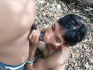 Schoolgirl gets down outdoors with her stepbrother