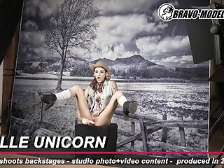 Solo female porn with inveigling Adelle Unicorn and Adelle from Bravo Models