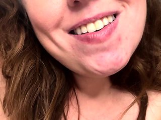 Webcam brunette strips and masturbates