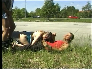 A girl, alone, with two perfect strangers