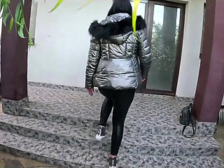 Gardener Deepthroat, Rough Facefucking and Double Cum on My Shiny Downjacket