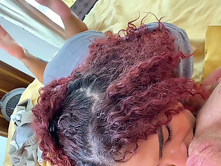 She Had a Dream of Giving Sloppy Blowjob to Me - Sexy Redhead Shows Hot and Hardcore Blowjob and Deepthroat in POV
