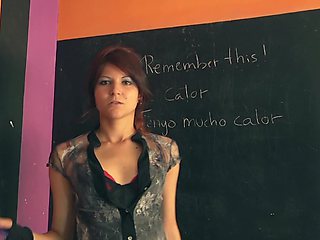 Hairy Brunette Selyna sucking Mario's cock in a steamy home-made scene