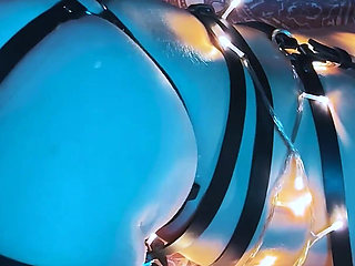 Holiday Lights Glow Tease: High Heels, Straps & Hot Belly Finish