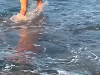 Try Not to Wet My Hair While Play with the Waves