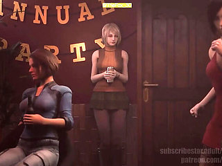 3D Hentai Lesbian Sex: Ashley and Sheva Big Tits Encounter - Resident Evil Animation