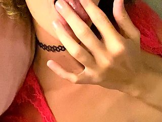 Amateur striptease and Solo masturbation