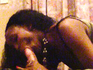 Naughty black babe swallowed white cock