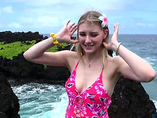 Blonde teens naughty public masturbation outdoors