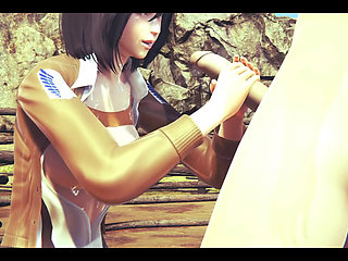 On Titans Hentai - Mikasa Do a Handjob with Cum in Her Face and Uses a Dildo - Manga Anime Japanese Asian Game Porn