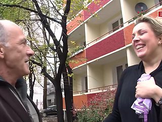 German tall housewife approached and fucked by boyfriend on the street