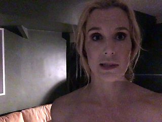 Blonde amateur MILF sucks and jerks for facial