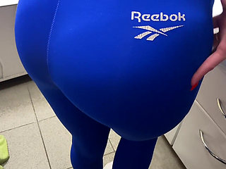 Stepmom fondles her big milky tits in the bathroom