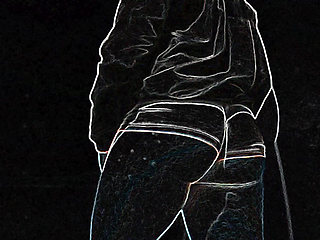 Shaking my big booty with a black filter