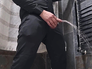 PISS   POV - CUMSHOT - PISS AND CUM - BIG COCK - HARD DICK - MOANS - BIG BALLS - COOL HAIRY GUY - EROTIC AND ELEGANT