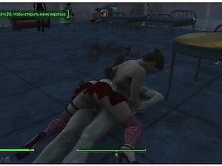 Brothel With Glass Windows - The Work of Prostitutes in a Fallout 4 Porno Game, Lesbian Strapon