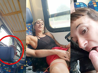 My Friend Masturbates Me and I Suck His Cock Travelling in a Train with People