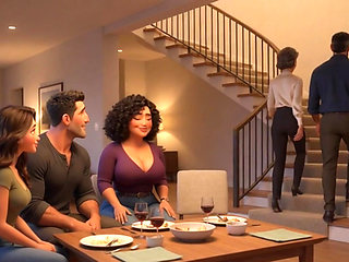 Steamy Weekend Surprise with Alluring Mature Stepaunt and Fiancée Loving Approval - Ai Generated