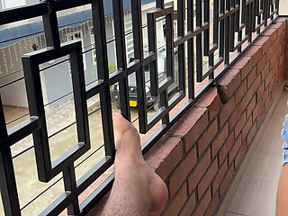 stepsister showing too much on the balcony, she likes me to put his cock in her until she makes her cum