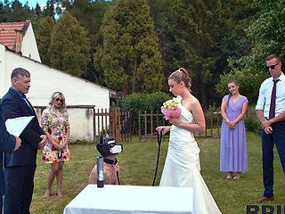 Andrea and her husband fucked outdoors in sexy lingerie and stockings