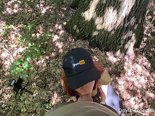 Fuck and Suck BIG Tits Stranger in Woods