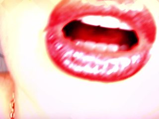 Im Coating My Pretty Lush Mouth in Sexy Red Lipstick. Im Going to Tease and Taunt You with My Perfect Mouth