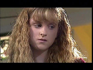 Teen blonde threesome drilling