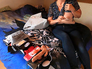 Amateur MILF Wife Unboxing Fan's Naughty Surprise Toy - Close Up Solo Vibrator Action