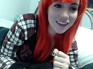 Petite amateur redheaded teen pisses and sucks cock