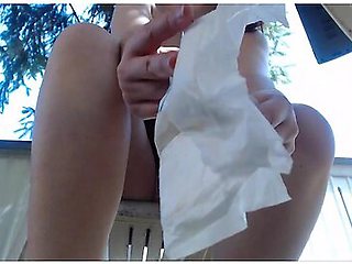 Dirty Diaper Full Of Piss In A Summer Public Park