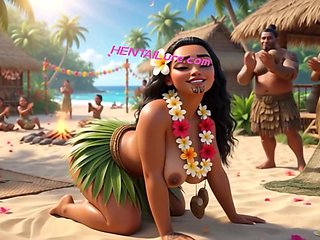 Big Ass Beauty Moana Fucked In Group By Tribal Villagers