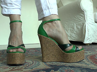 Wedge-heel Sandal Fashion Show for You! Cum in Your Pants! Lady Victoria Valente