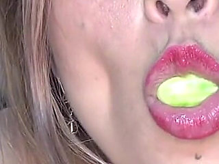 Impressive!! I Play and Swallow Huge Round Candies in the Shape of Melons