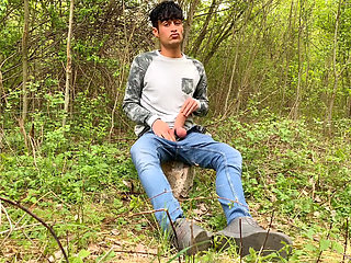 Intense Jerking with Tied Balls - Bouncing Teen Balls