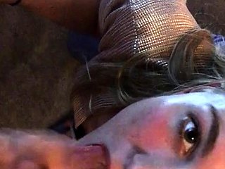 Erotic amateur girl giving blowjob and titjob in POV
