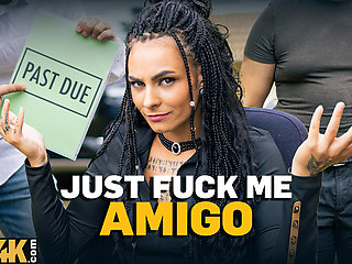 VIP4K.  Babe with pierced nipples and tattoos fucks in the woods