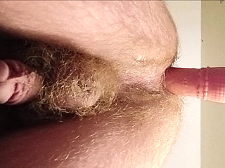 Ass getting fucked by fuck machine while dripping