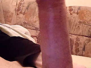 Jerking my big cock until i cum
