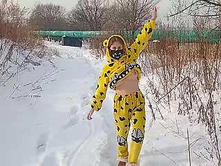 I went for a walk in the snow in my pajamas and undressed