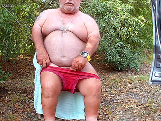 Mark Fletcher eating my cum again in the woods