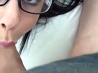 Brooklyn Daniels Cute Girl with Glasses POV Blowjob and Gets Huge Facial