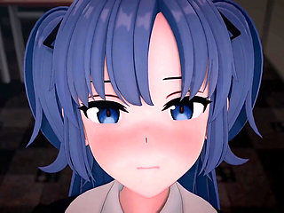 Hayase Yuuka Blowjob Blue Archive Hentai Mmd 3D Blue Hair Color Edit Smixix